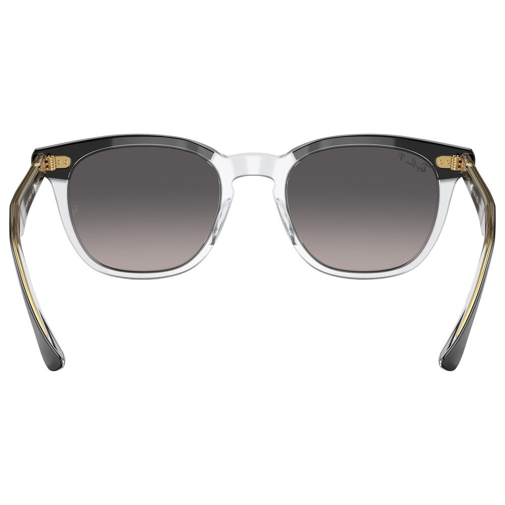Ray-Ban Hawkeye Size M Sunglasses with Grey Lenses in Polished Black on Transparent, , large