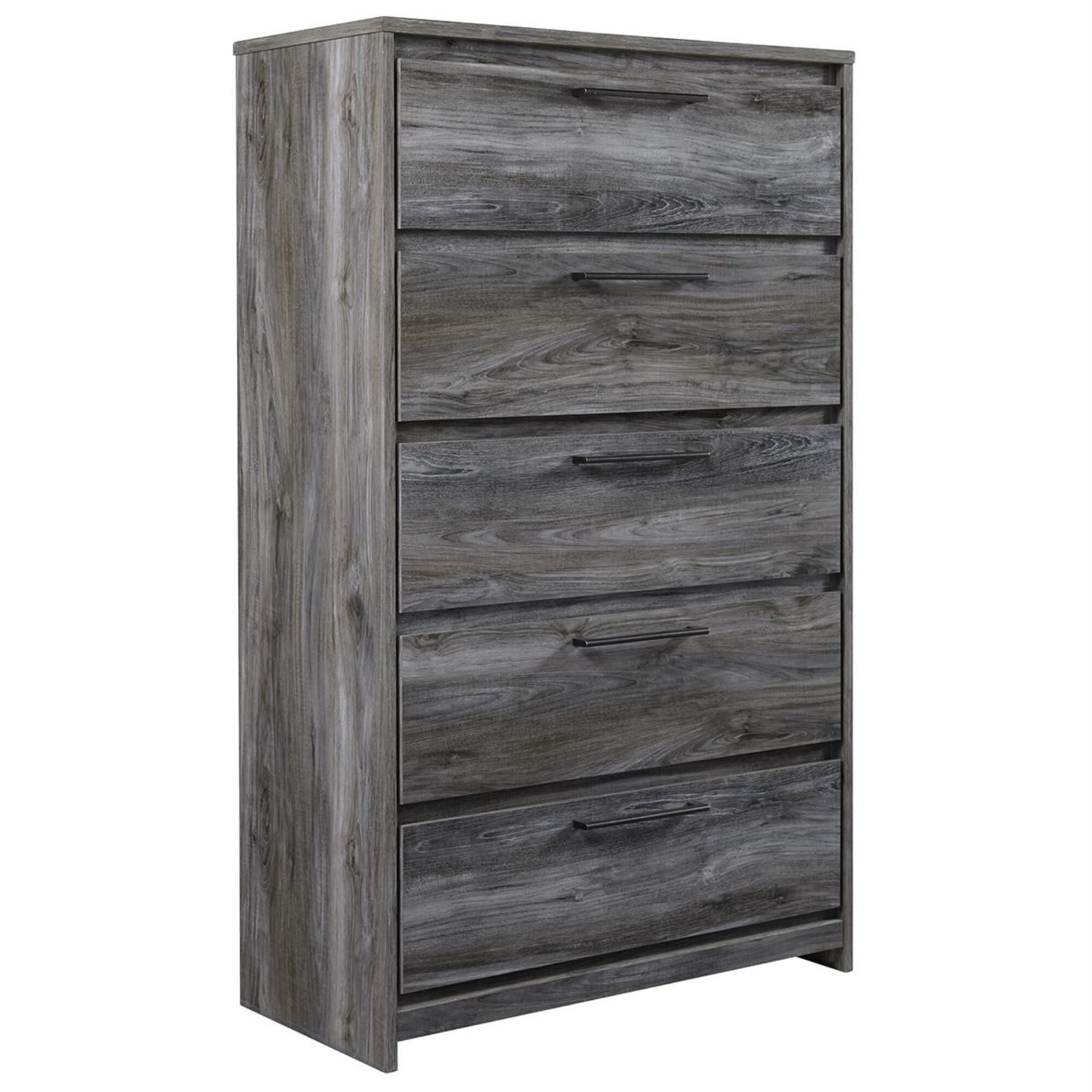 Signature Design by Ashley Baystorm 5 Drawer Chest in Smoke Gray Nebraska Furniture Mart