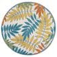 Nourison Aloha ALH18 7"10" Round Ivory and Multicolor Indoor/Outdoor Area Rug, , large