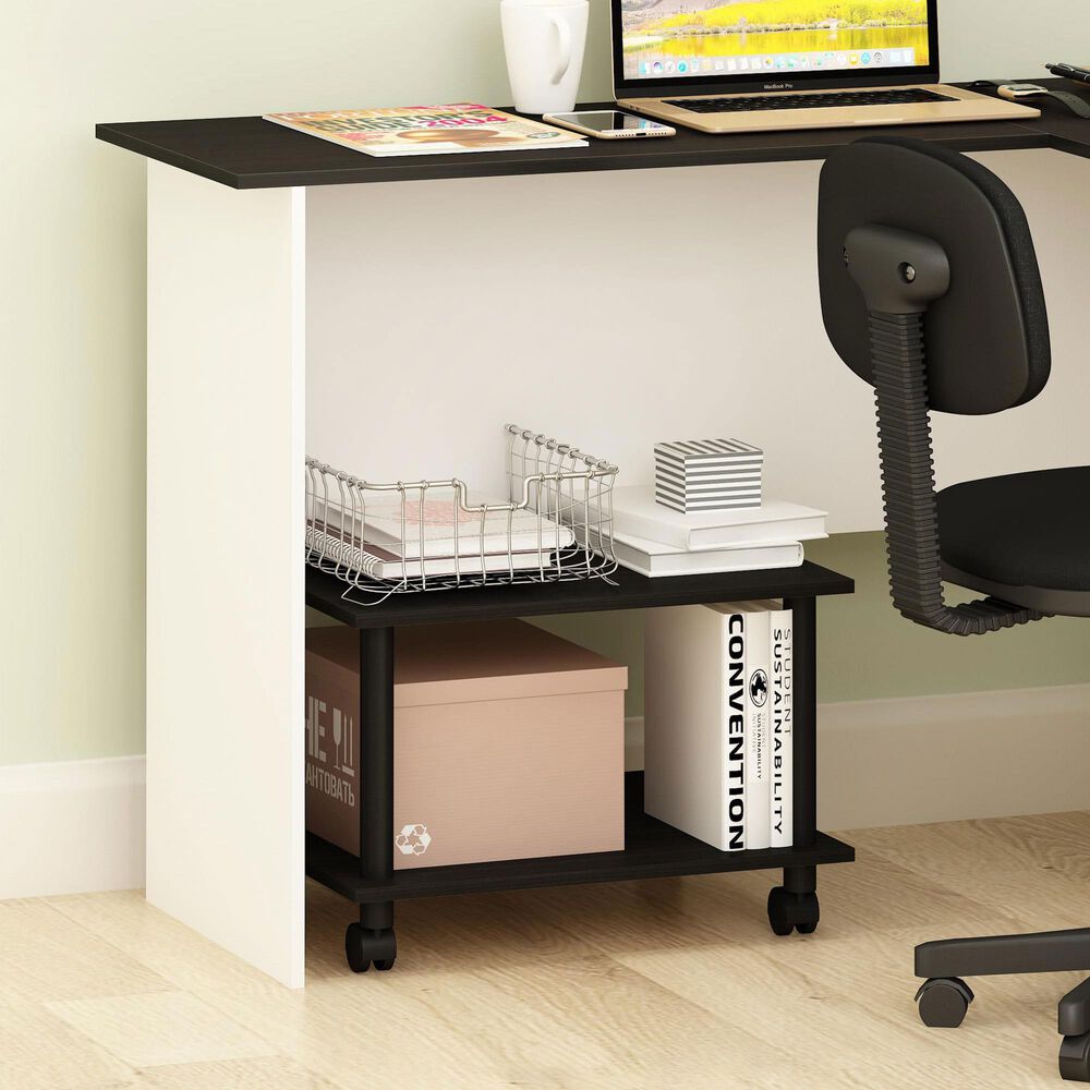 HOMLUX Medium Home Office Under Desk Printer Stand in Espresso and Black, , large