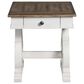 Hawthorne Furniture Drake End Table in Rustic White and French Oak, , large