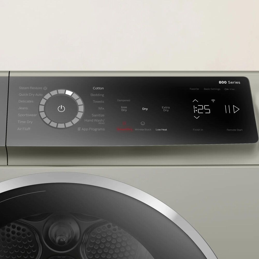 Bosch 800 Series 4 Cu. Ft. Front Load Electric Dryer in Pearl Steel, , large
