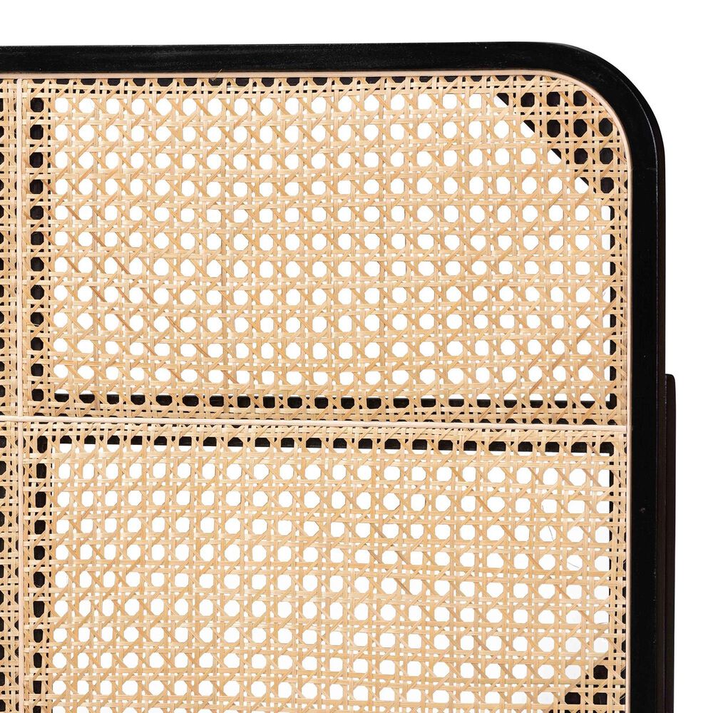 Baxton Studio Lainer Queen Panel Headboard in Black and Natural Brown, , large
