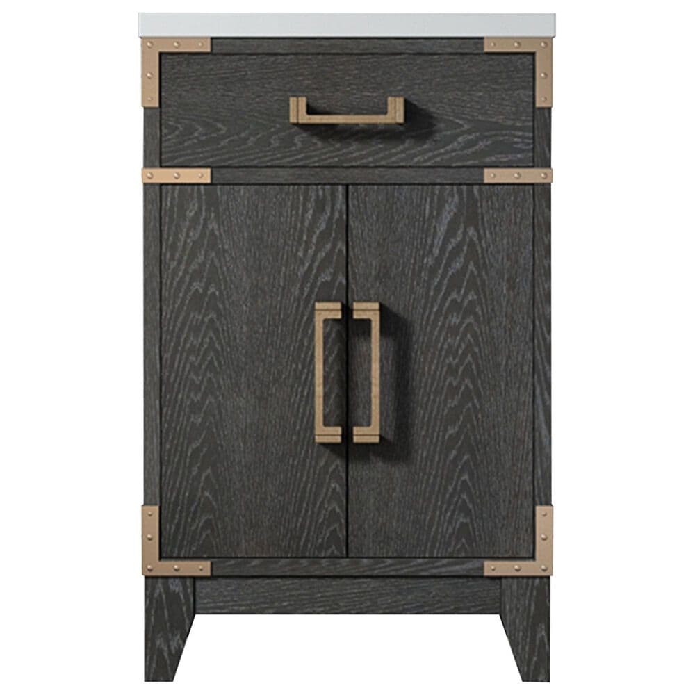 Lexora Home Laurel 20&quot; Single Bathroom Vanity in Black Oak with White Acrylic Top and Rectangular Sink, , large
