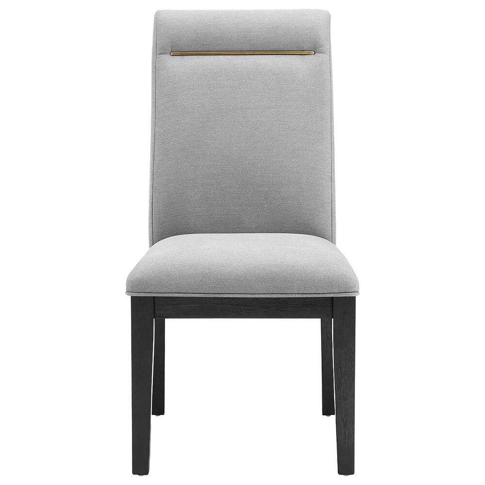 Steve Silver Yves Side Chair with Gray in Rubbed Charcoal, , large