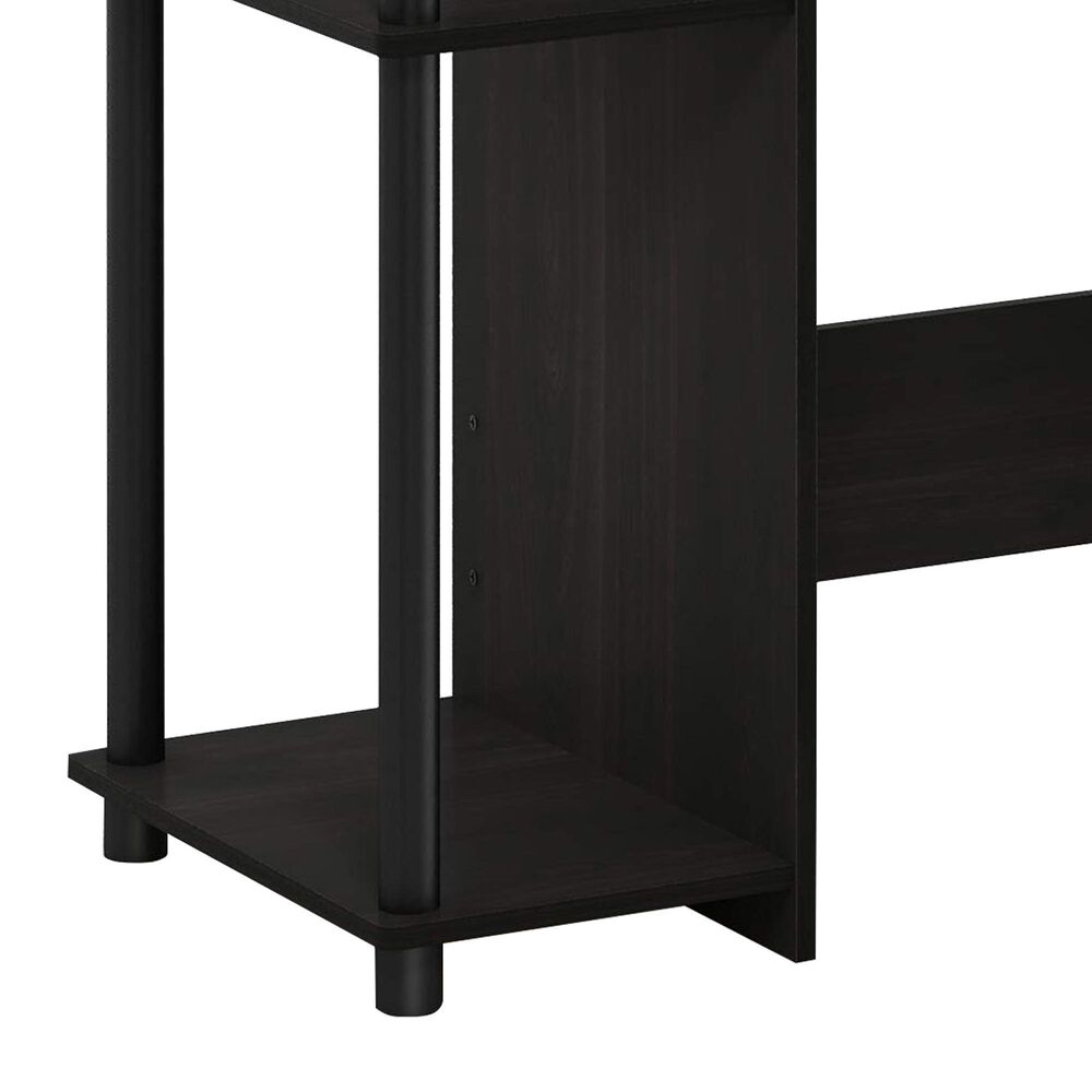 HOMLUX 38" Computer Desk with Dual Open Side Shelves in Espresso and Black, , large