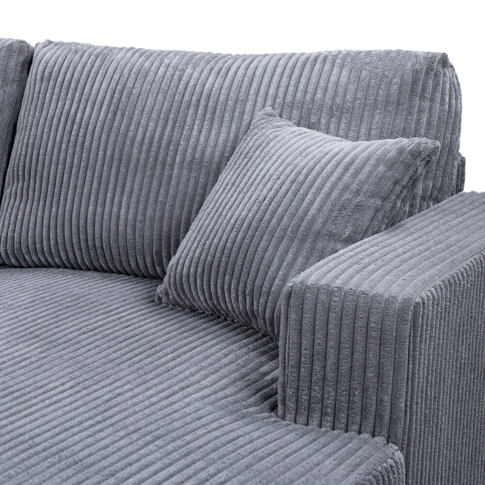 Jennifer Taylor Home Goliath Oversized Double Chaise Lounge Sofa Bed in Carbon Gray, , large