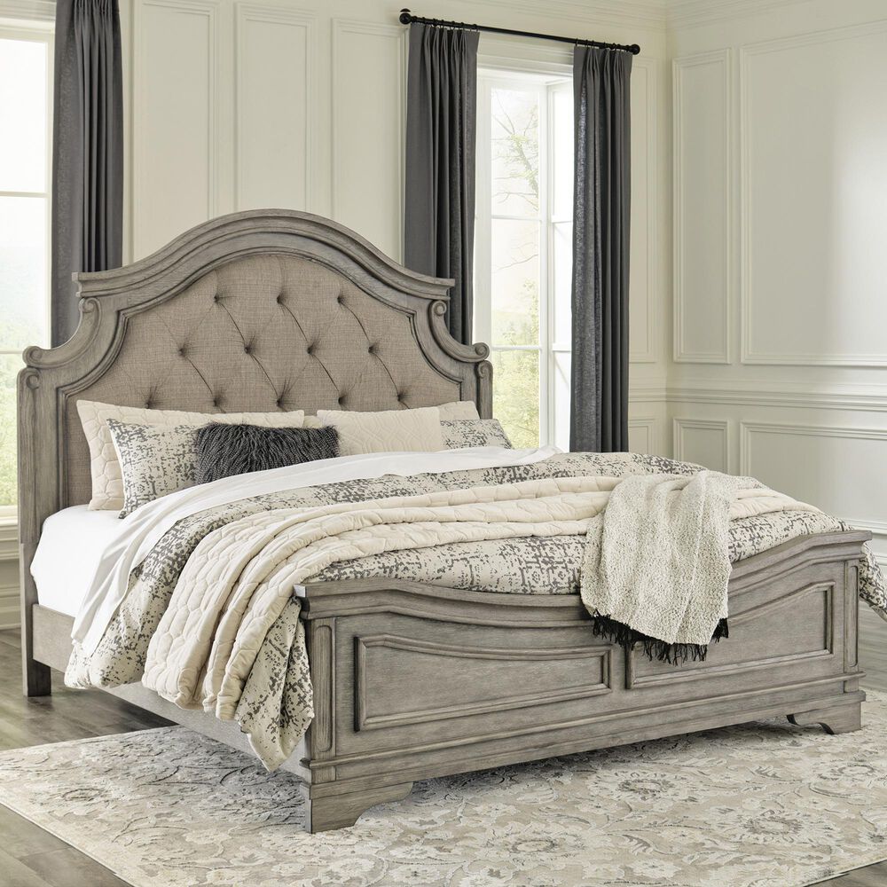 Ashley Lodenbay King Panel Bed in Antique Gray, , large