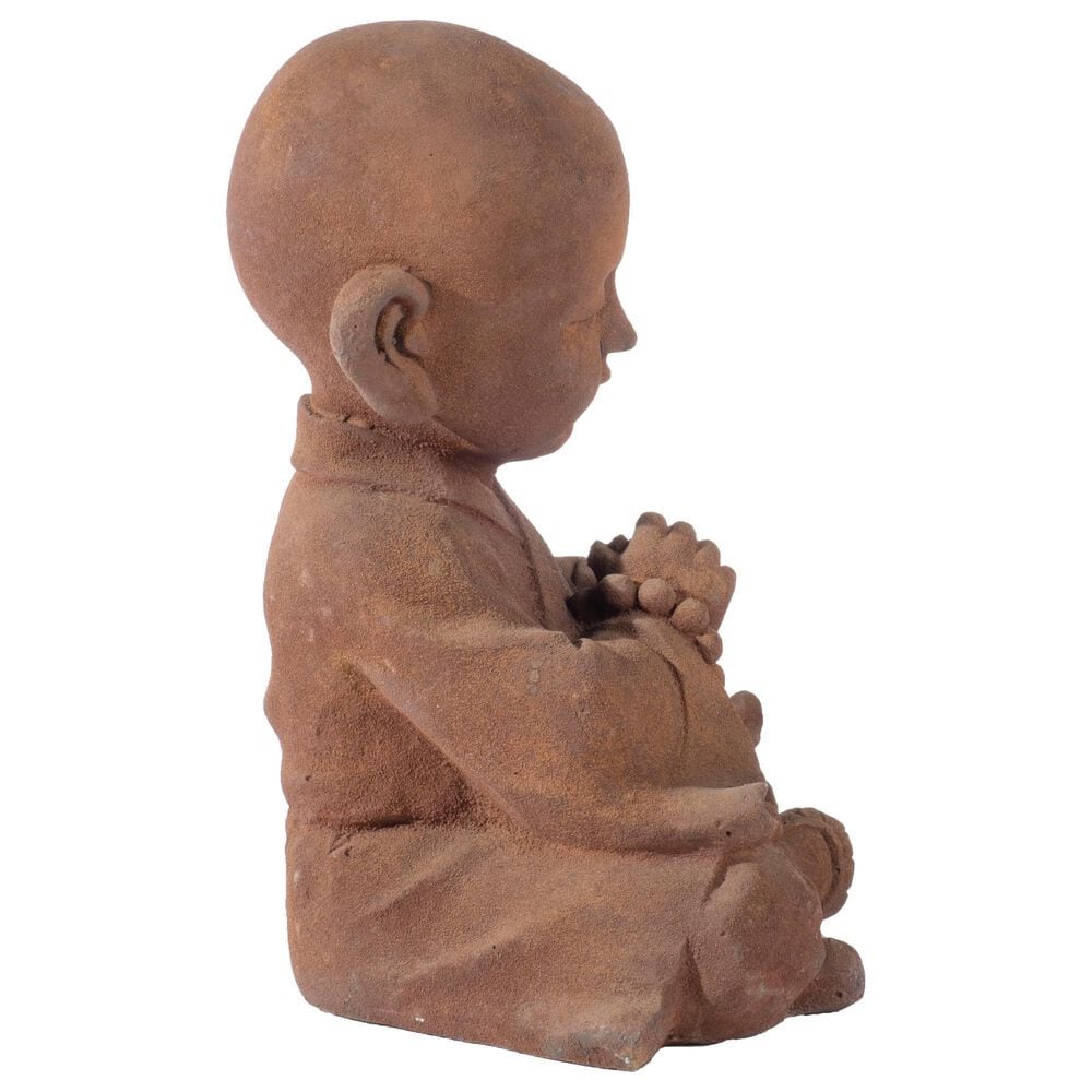 Alfresco Home Praying Buddha Patio Statue in Brown, , large