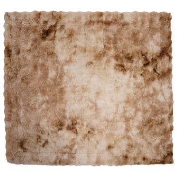 Teak Interiors 50" x 60" Throw with Acid Wash Effect in Brown and Cream, , large