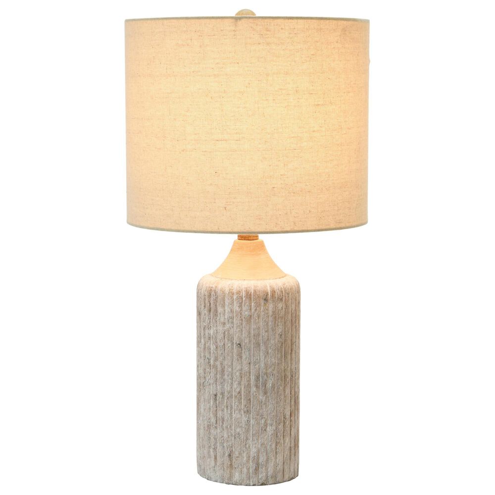Creative Coop 12" Round Cement Desk Lamp in Cement Grey, , large