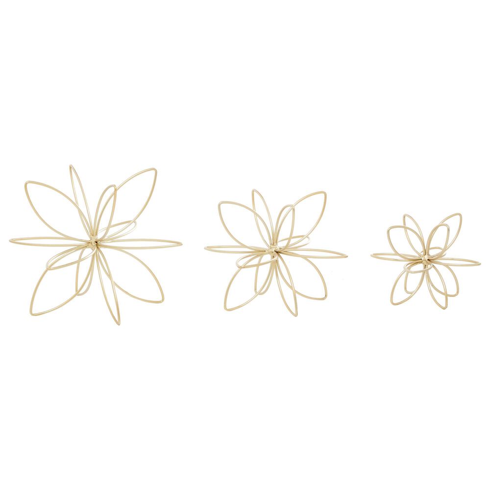 CosmoLiving by Cosmopolitan 3D Geometric Sculpture in Gold &#40;Set of 3&#41;, , large