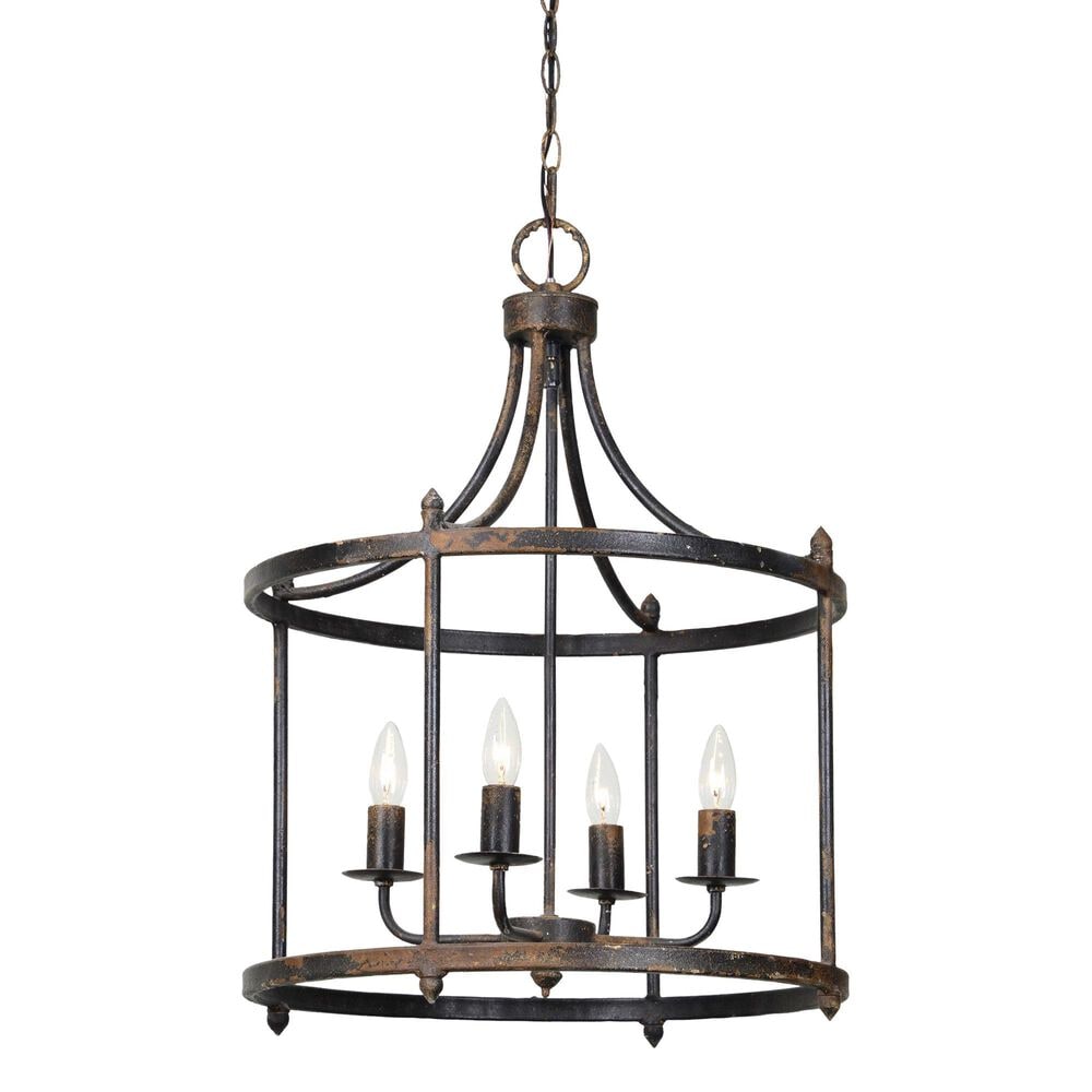 Southern Lighting Arlington 4-Light Chandelier in Distressed Black, , large