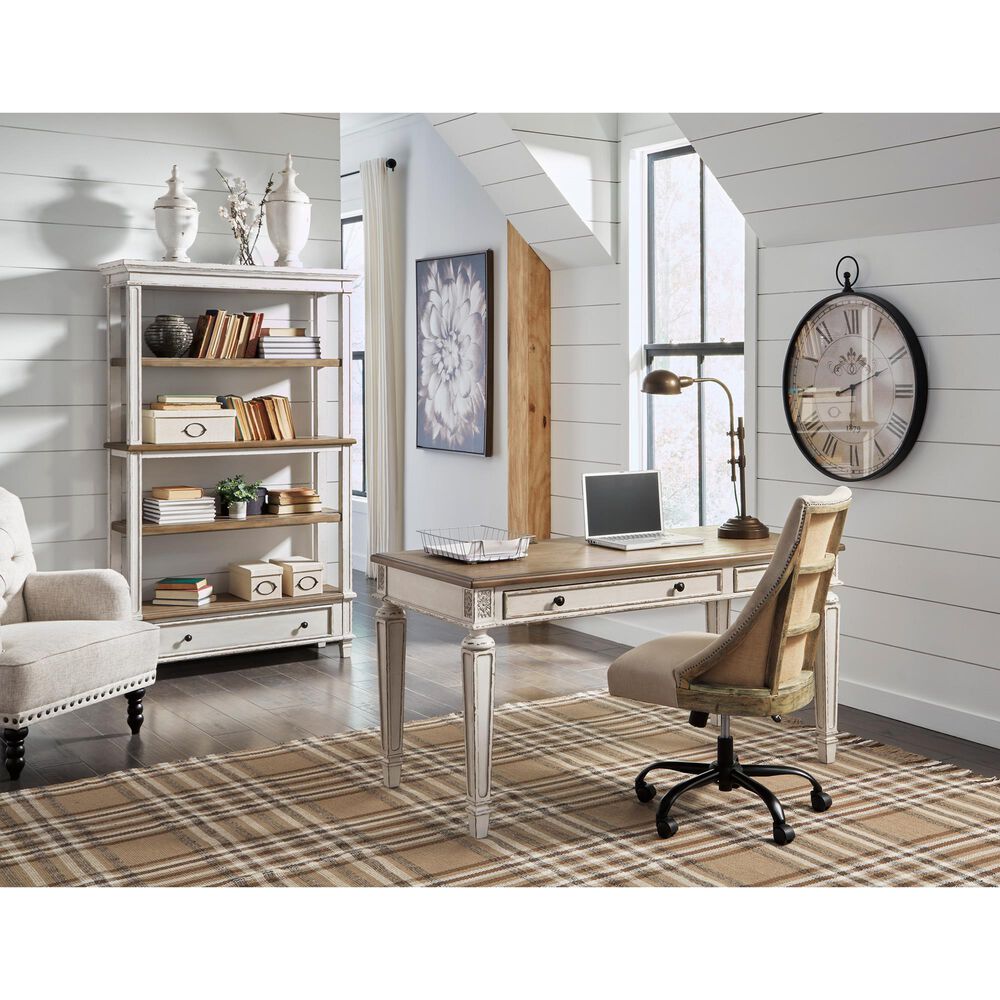 Ashley Realyn Bookcase in Brown and White, , large
