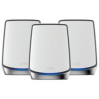 NETGEAR Orbi Tri-Band WiFi 6 Mesh System, 6Gbps, Router + 2 Satellites in White