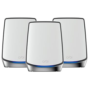 NETGEAR Orbi Tri-Band WiFi 6 Mesh System, 6Gbps, Router + 2 Satellites in White, , large