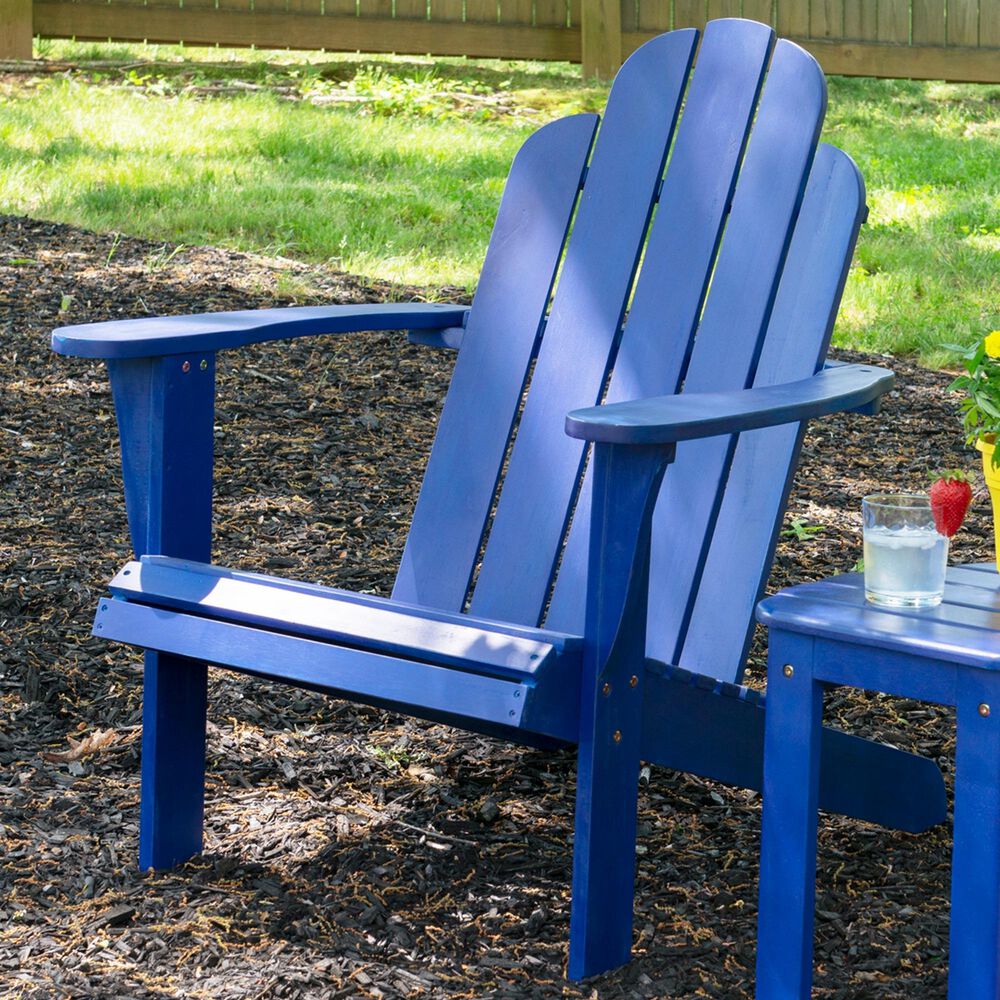 Linon Home Decor Adirondack Patio Chair in Blue, , large