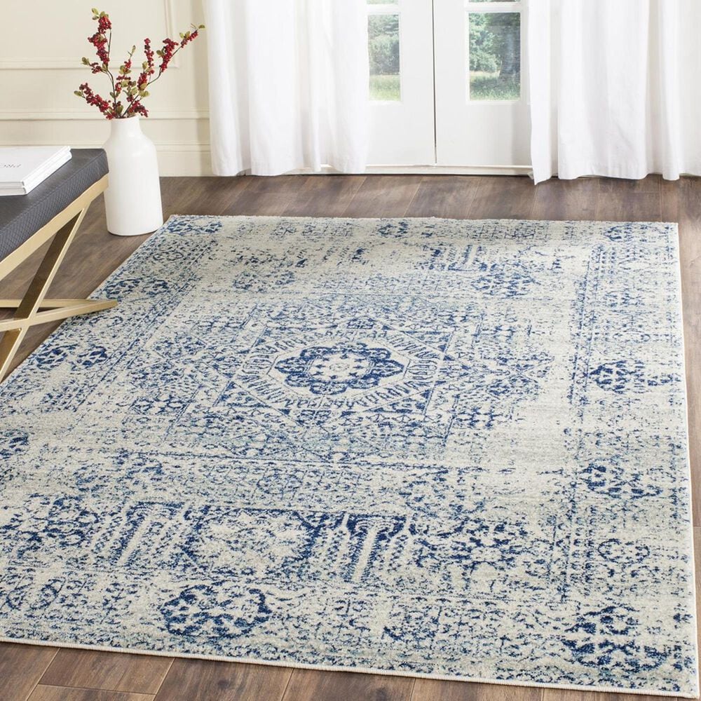 Safavieh Evoke EVK260C-5 5"1" x 7"6" Ivory/Blue Area Rug, , large