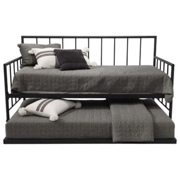 Hawthorne Furniture Twin Metal Daybed with Twin Trundle in Matte Black, , large