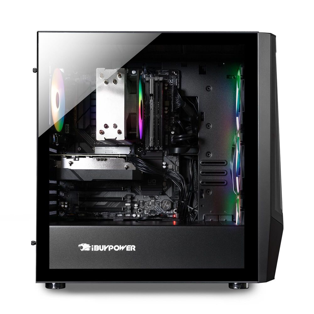 iBUYPOWER Slate Mesh Gaming PC Desktop - AMD Ryzen 5 8400F, AMD Radeon RX 7600 8GB, 16GB DDR5 Non-RGB RAM, 1TB NVMe SSD_SMA5R7601, , large