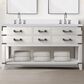 Lexora Home Norwalk 60" Double Bathroom Vanity in White Oak with White Cultured Marble Top  and Rectangle Sink, , large