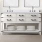 Lexora Home Norwalk 60" Double Bathroom Vanity in White Oak with White Cultured Marble Top and Rectangle Sink, , large