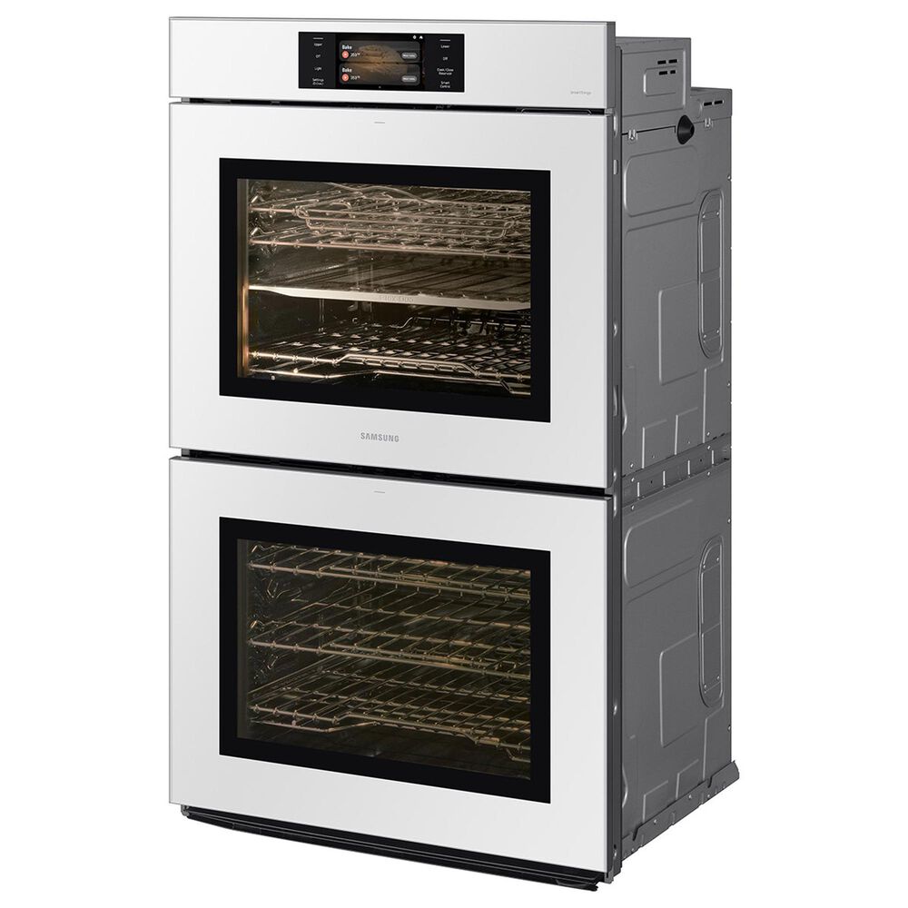 Samsung Bespoke 2-Piece Kitchen Package with White Bespoke 30" Double Wall Oven and Black 36" Induction Cooktop, , large