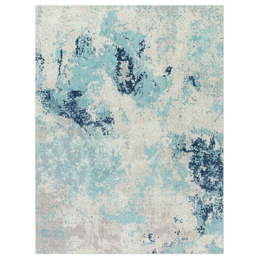 Surya Bodrum 8"10" x 12" Ivory, Gray, Navy and Aqua Area Rug, , large