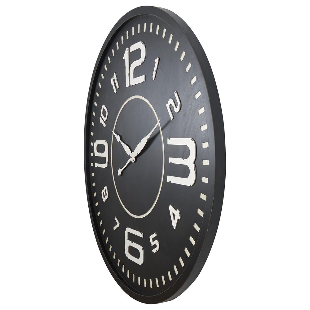 Maple and Jade Modern Wood Wall Clock in Black, , large