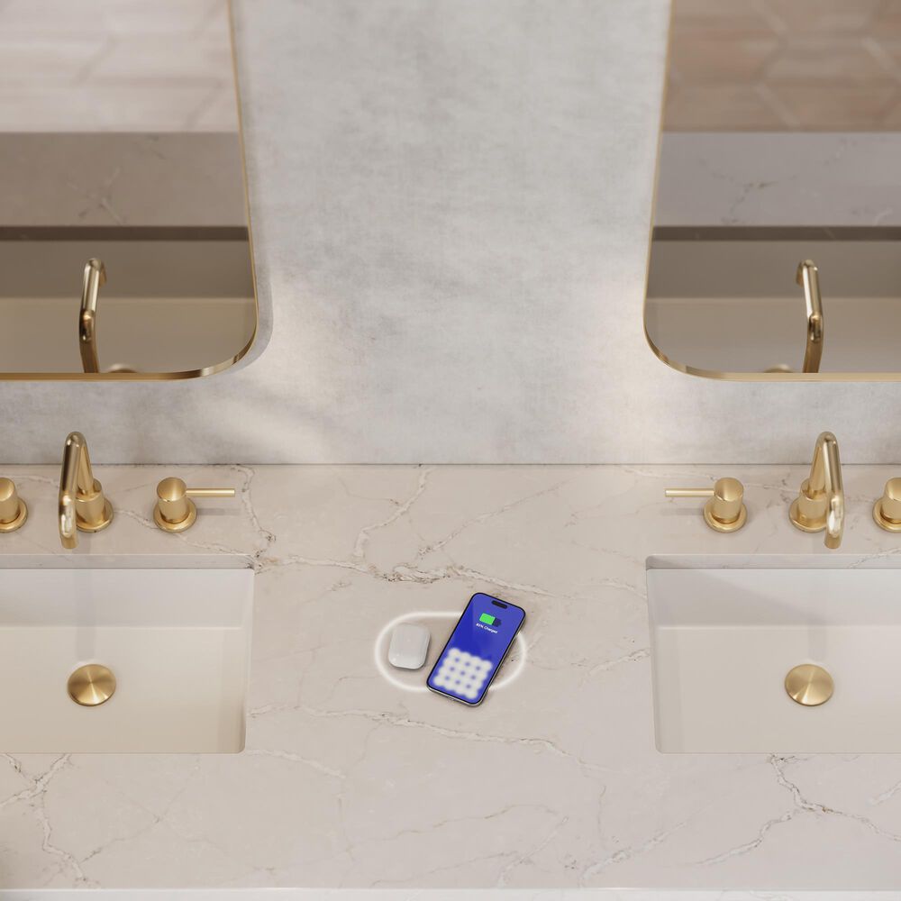 James Martin Vanities Brittany 72" Double Bathroom Vanity in Saddle Brown with 3 cm Eternal Jasmine Pearl Silestone Top, Rectangular Sinks and FreePower Wireless Charger, , large