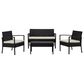 Dayton Noli 4-Piece Patio Conversation Set with Cream Cushion in Black, , large