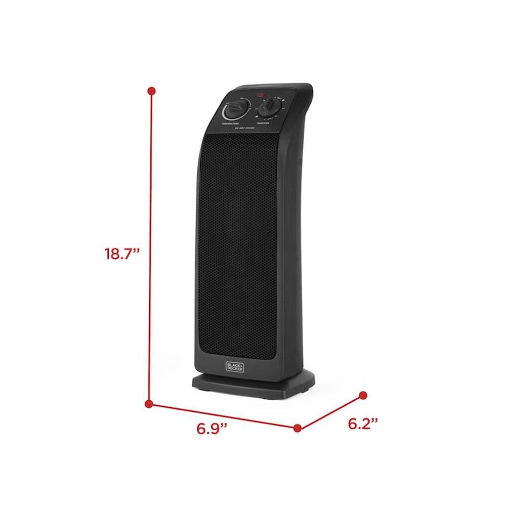 Black+Decker 1500-Watt Ceramic Tower Heater, , large
