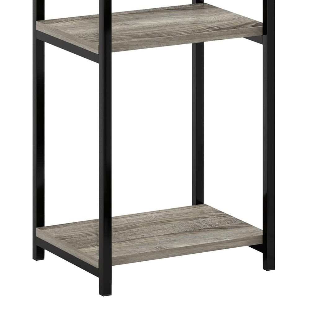 HOMLUX 3-Tier Metal Frame End Table with Storage Shelves in French Oak Grey and Black (Set of 2), , large
