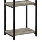 HOMLUX 3-Tier Metal Frame End Table with Storage Shelves in French Oak Grey and Black (Set of 2), , large
