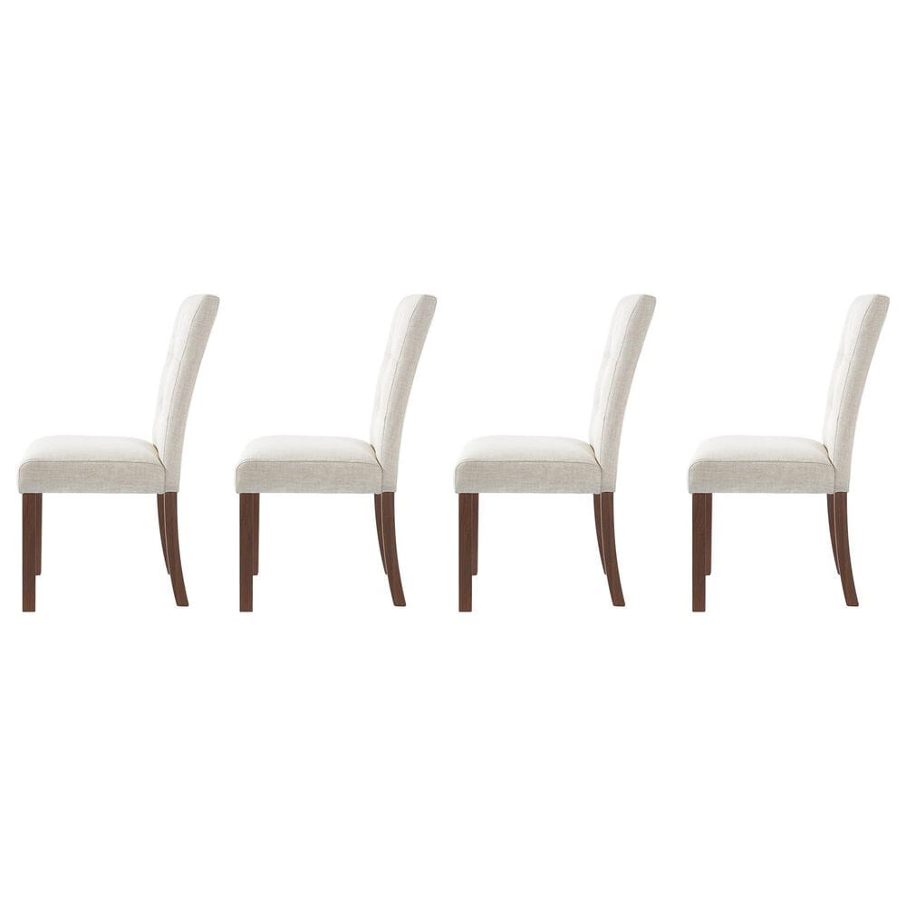 Hearth and Haven Side Chair with Beige Cushion in Wanut (Set of 4), , large