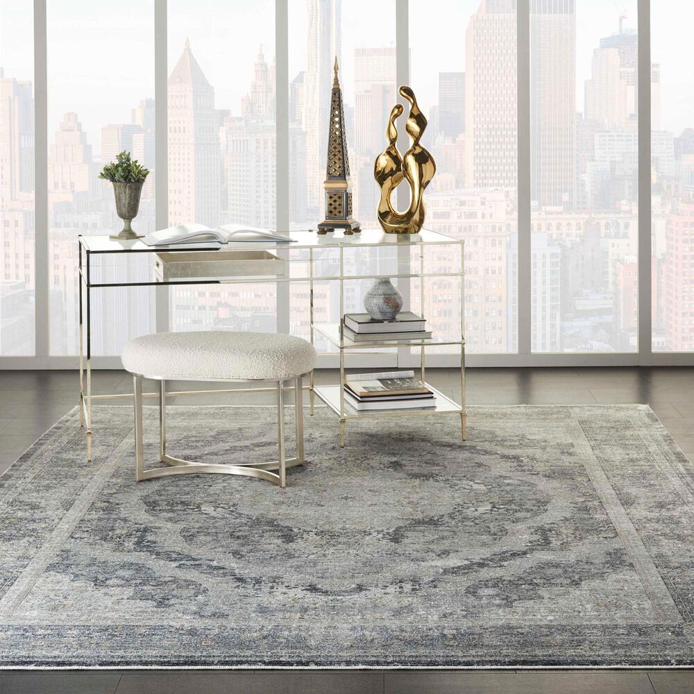 Nourison Starry Nights STN05 9&#39; x 12&#39; Charcoal and Cream Area Rug, , large