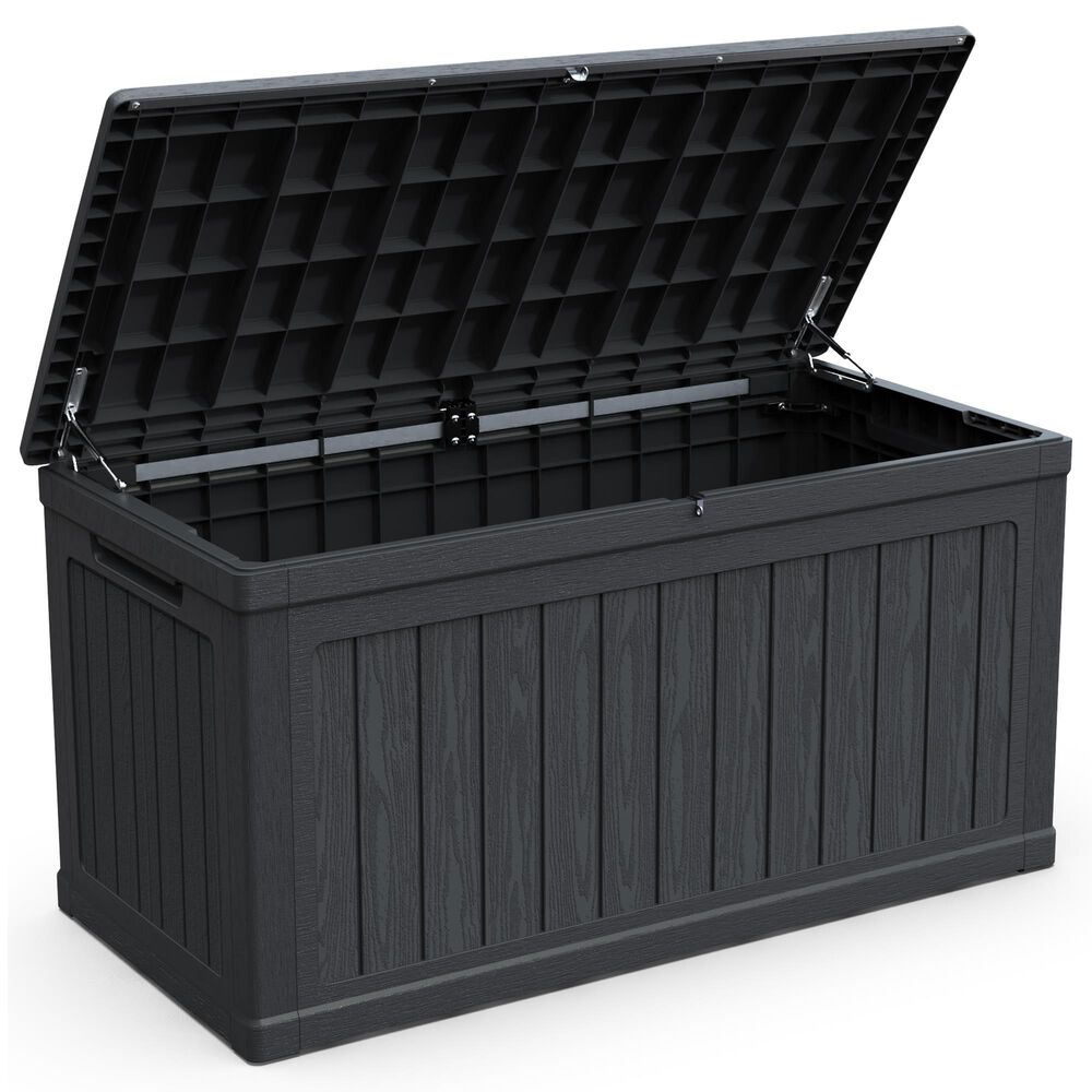 Hearth and Haven 230-Gallon Outdoor Plastic Deck Box in Black, , large