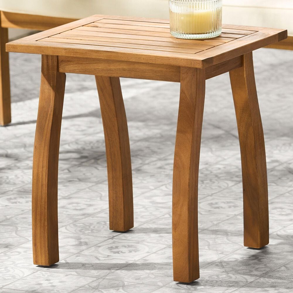 Hearth and Haven Selma Patio End Table in Teak, , large