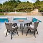 Blue River Kylie 47" Outdoor Round Dining Table in Grey and Dark Eucalyptus, , large