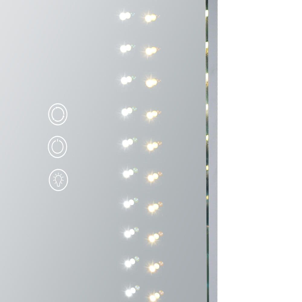 Impressions Vanity Stage Lite Rectanglar Full Length Vanity Mirror in Silver, , large