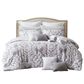 Jiangsu Royal Home Rosalia Damask 24-Piece King Bed-in-a-Bag Microfiber Comforter Set in Gray, , large