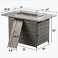 Sunwell Garden Rectangular Fire Pit Table in Gray, , large