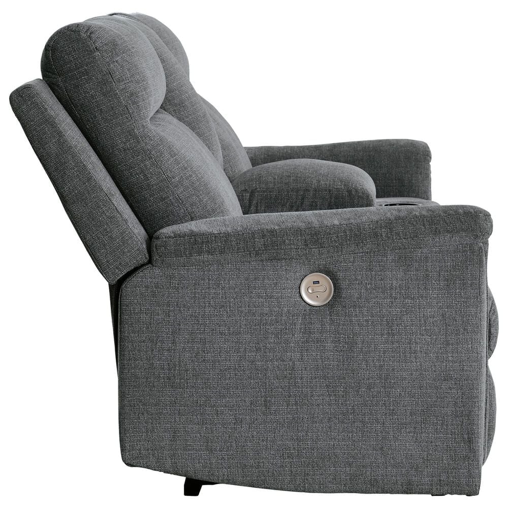 Ashley Barnsana Power Reclining Loveseat in Gravel, , large