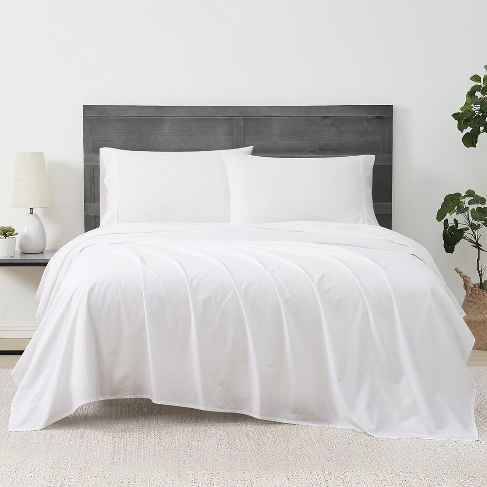 Pem America Cannon Solid Percale 4-Piece King Sheet Set in White, , large