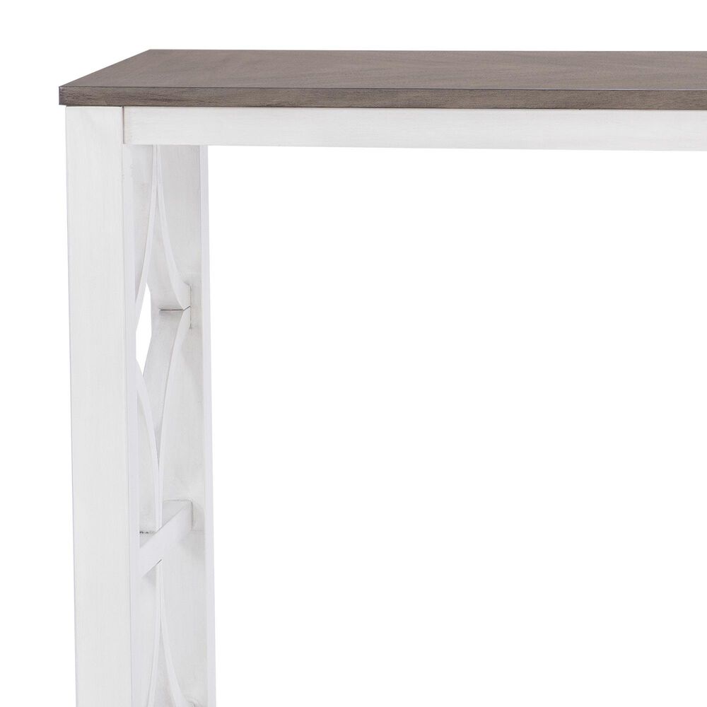 Linon Home Decor Westlee 5-Piece Rectangular Nesting Consoles and Stool Set in White and Light Brown, , large