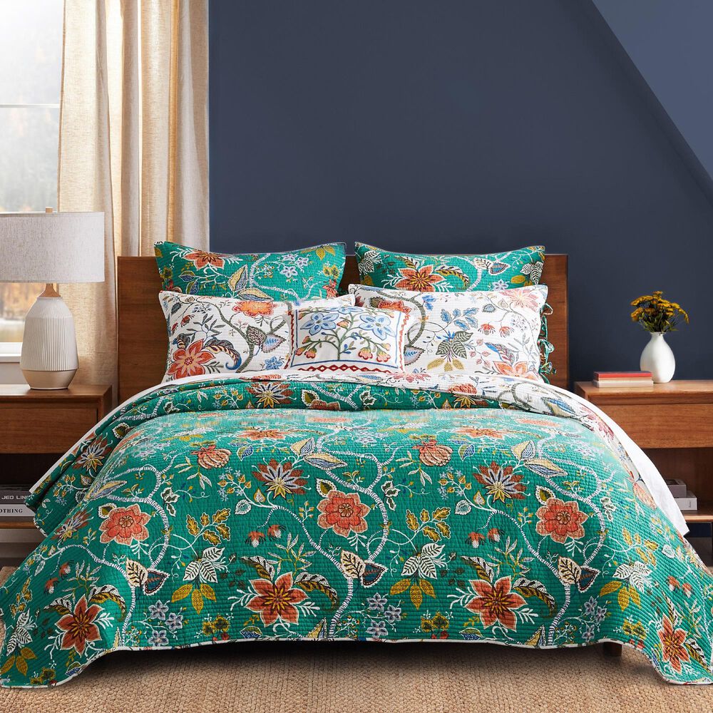 Levtex Carmina 3-Piece Full/Queen Quilt Set in Off-White, Red, Orange, Blue and Green, , large