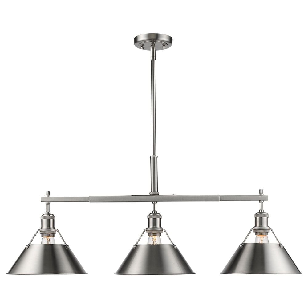 Golden Lighting Orwell 3-Light Linear Pendant in Pewter, , large