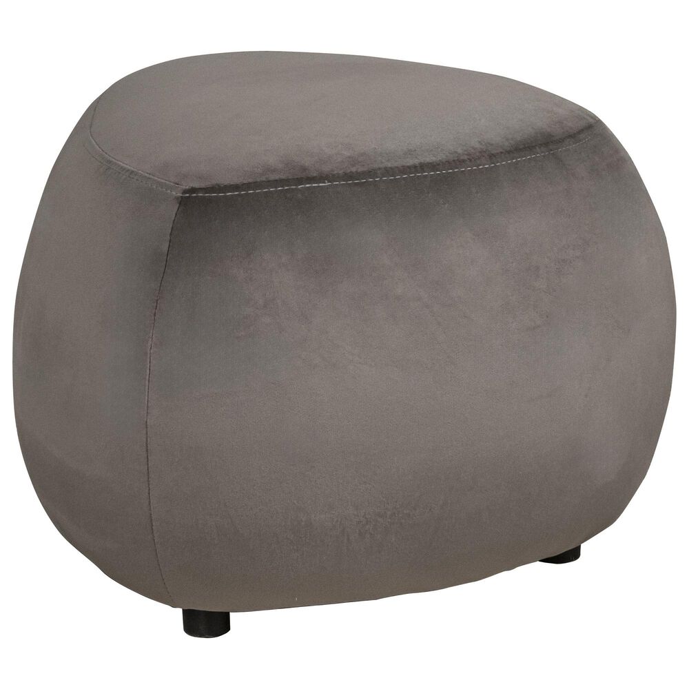 Flair Industries River Rock Hassock Ottoman in Charcoal Gray, , large