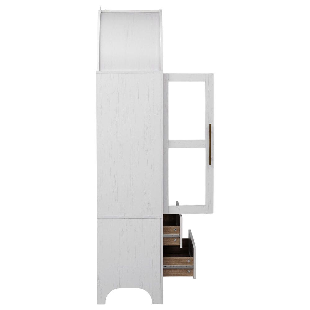 HOMLUX 71" Arched Kitchen Pantry Cabinet in White, , large