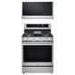 LG 2-Piece Kitchen Package with 6.3 Cu. Ft. Smart Freestanding Gas Range and 2.1 Cu. Ft. Smart Over-the-Range Microwave in Printproof Stainless Steel, , large
